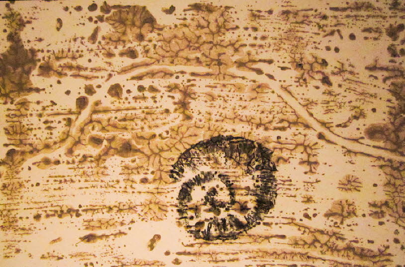Monotype in downs mud with charcoal frottage